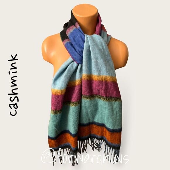V. Fraas Cashmink Multi-Colored Scarf | Made in Germany - Picture 1 of 10